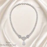 Pivoine Milano Sterling Silver and Crystal Bridal Necklace 16
