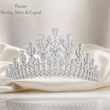 Pivoine Bridal Tiara Milano Sterling Silver and Crystal Handmade Crown 34