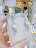 Pivoine Milano Sterling Silver and Crystal Bridal Earrings 34