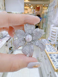 Lunachat Sterling Silver and Crystal Pearl Brooch Milano 27