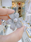 Lunachat Sterling Silver and Crystal Pearl Brooch Milano 27