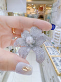 Lunachat Sterling Silver and Crystal Pearl Brooch Milano 27