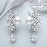 Pivoine Milano Sterling Silver and Crystal Bridal Earrings 86