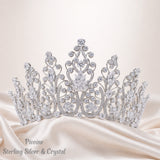 Pivoine Bridal Tiara Milano Sterling Silver and Crystal Handmade Crown 30