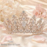 Pivoine Bridal Tiara Milano Sterling Silver and Crystal Handmade Crown 55*