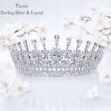 Pivoine Bridal Tiara Milano Sterling Silver and Crystal Handmade Crown 36