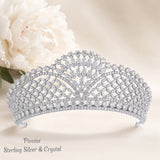 Pivoine Bridal Tiara Milano Sterling Silver and Crystal Princess Crown 53