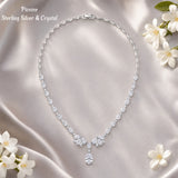 Pivoine Milano Sterling Silver and Crystal Bridal Necklace 55