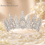 Pivoine Bridal Tiara Milano Sterling Silver and Crystal Handmade Crown 52