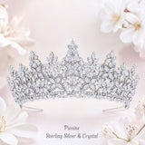 Pivoine Bridal Tiara Milano Sterling Silver and Crystal Handmade Crown 31