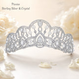 Pivoine Bridal Tiara Milano Sterling Silver and Crystal Handmade Crown 22