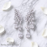 Pivoine Milano Sterling Silver and Crystal Bridal Earrings 40