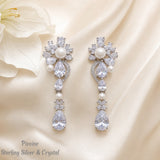 Pivoine Milano Sterling Silver and Crystal Bridal Earrings 87