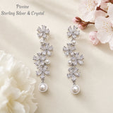 Pivoine Milano Sterling Silver and Crystal Bridal Earrings 120