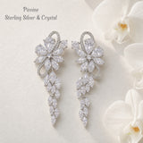Pivoine Milano Sterling Silver and Crystal Bridal Earrings 33