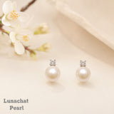 Lunachat 925純銀8-9mm 淡水珍珠耳環