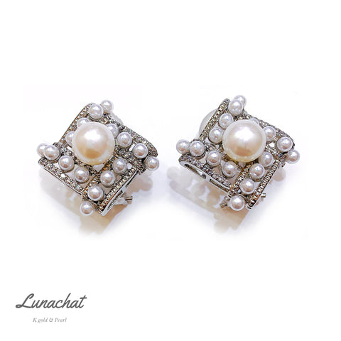 珍珠夾耳環Earclips | Chatnoiremeow 香港銅鑼灣門市 | 新娘耳環｜Bridal Earrings｜Wedding Earrings | 結婚耳環| 婚嫁首飾| 新娘首飾| 裙褂耳環|婚紗耳環｜Wedding Earrings | 
