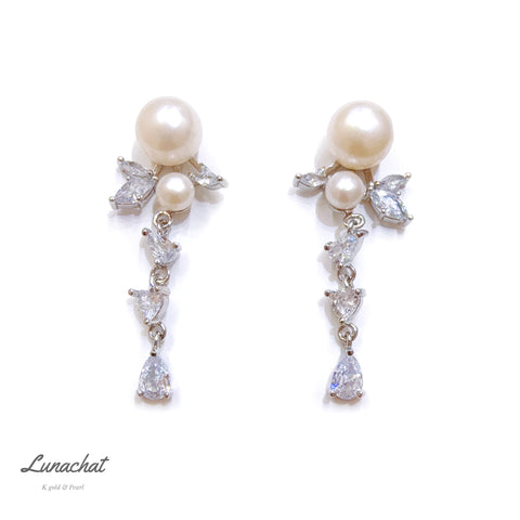 Lunachat 925純銀3-6mm 淡水珍珠耳環