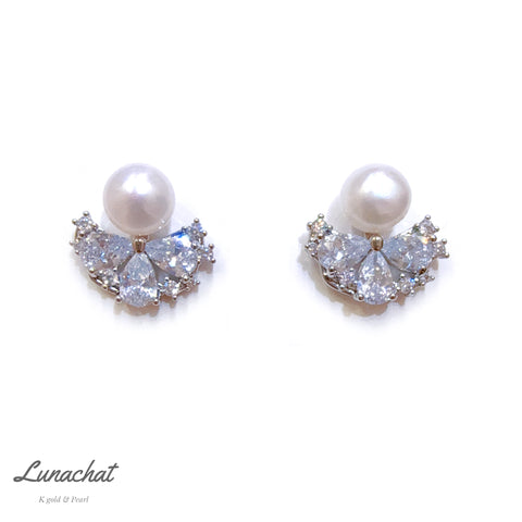 Lunachat 925純銀5-6mm 淡水珍珠耳環