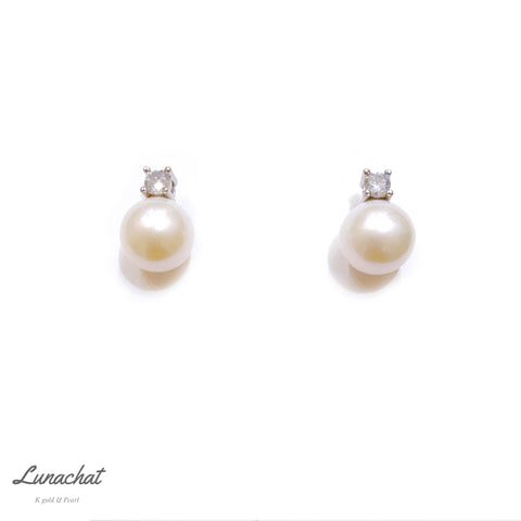Lunachat 925純銀8-9mm 淡水珍珠耳環