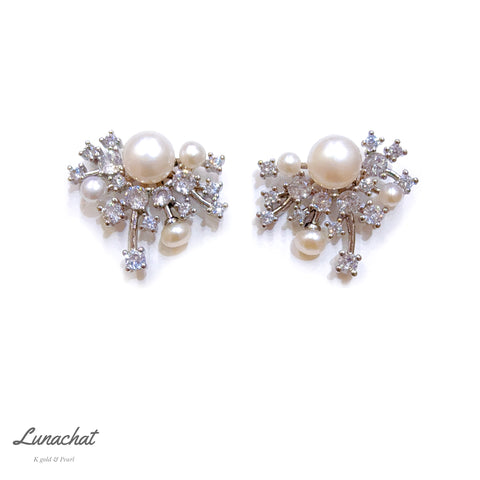 Lunachat 925純銀3-6mm 淡水珍珠耳環