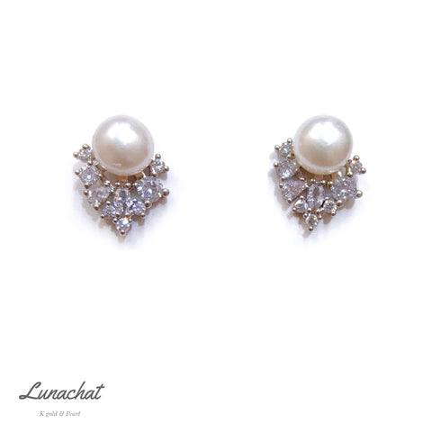 Lunachat 925純銀5-6mm 淡水珍珠耳環