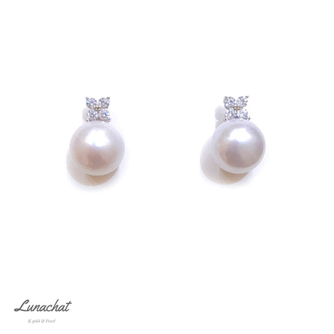 Lunachat 925純銀9-10mm 淡水珍珠耳環