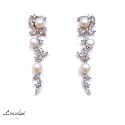 Lunachat 925純銀5-6mm 淡水珍珠耳環