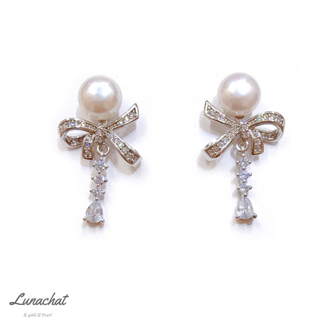 Lunachat 925純銀5-6mm 淡水珍珠耳環