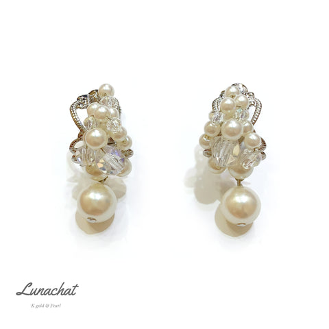 Pivoine Milano Sterling Silver and Crystal Bridal Earclips 162