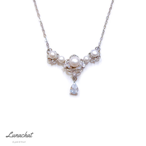 Lunachat 925純銀4-6mm 淡水珍珠頸鍊