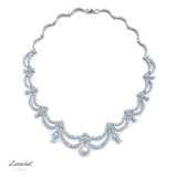 Lunachat 925純銀12-13mm lace design 淡水珍珠頸鍊*