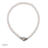 Lunachat 925純銀4-5mm 淡水珍珠雙層頸鍊