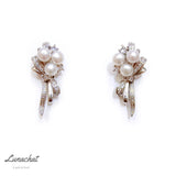 Lunachat 925純銀3-4mm 淡水珍珠花束耳環