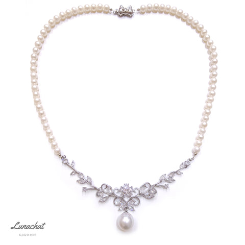Lunachat 925純銀5-5.5/12-13mm 淡水珍珠頸鍊3*