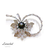 Chatnoiremeow 香港銅鑼灣門市 Crystal Pearl Brooch ｜珍珠水晶胸針 ｜心口針 brooch & pin｜ 胸針香港