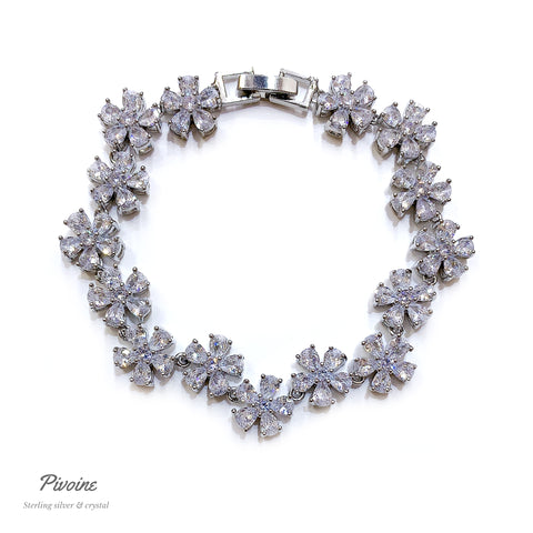 Pivoine Milano Sterling Silver and Crystal Bridal bracelet 25
