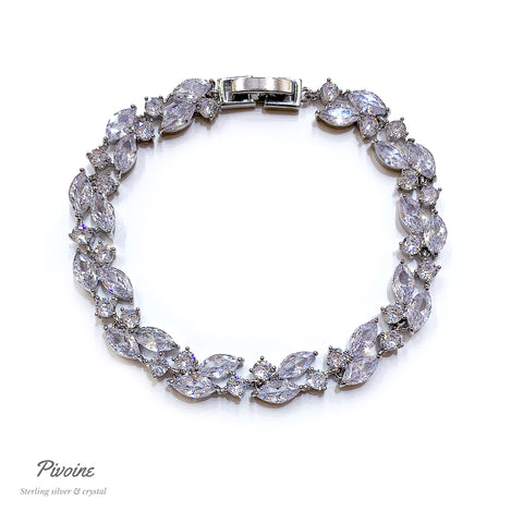 Pivoine Milano Sterling Silver and Crystal Bridal bracelet 23