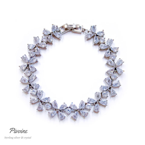 Pivoine Milano Sterling Silver and Crystal Bridal bracelet 7