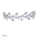 Pivoine Bridal Tiara Milano Sterling Silver and Crystal Handmade Hairpiece 53