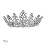 Pivoine Bridal Tiara Milano Sterling Silver and Crystal Handmade Crown 30