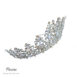 Pivoine Bridal Tiara Milano Sterling Silver and Crystal Handmade Crown 30