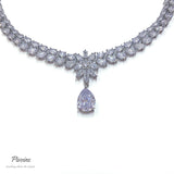 Pivoine Milano Sterling Silver and Crystal Bridal Necklace 14