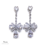 Pivoine Milano Sterling Silver and Crystal Bridal Earrings 75