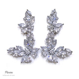 Pivoine Milano Sterling Silver and Crystal Bridal Earrings 81