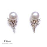 Lunachat 925純銀9-10mm 淡水珍珠長耳環