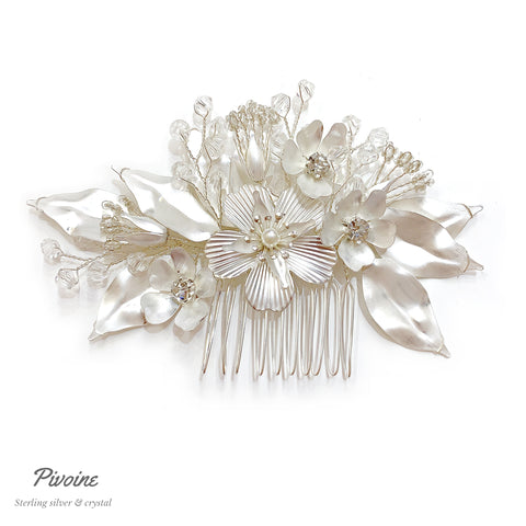 Pivoine Bridal Tiara Milano Handmade Hairpiece ｜新娘髮飾 ｜結婚頭飾 | 結婚皇冠 | wedding crown | bridal hair accessories |   swarovski headband | 結婚禮物 |  婚紗頭飾 | 皇冠頭飾香港 |  裙褂頭飾 | wedding accessories