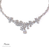 Pivoine Milano Sterling Silver and Crystal Bridal Necklace 40*