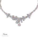 Pivoine Milano Sterling Silver and Crystal Bridal Necklace 40*