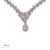 Pivoine Milano Sterling Silver and Crystal Bridal Necklace 53